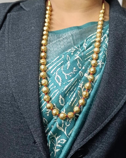 Goldplated Wax Carved Necklace